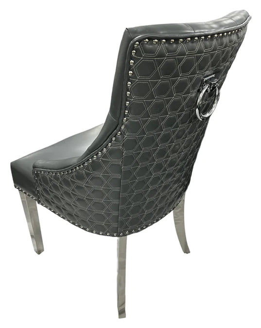 Roma PU Chair (Ring Knocker/Chrome Legs)  (2 Colours)