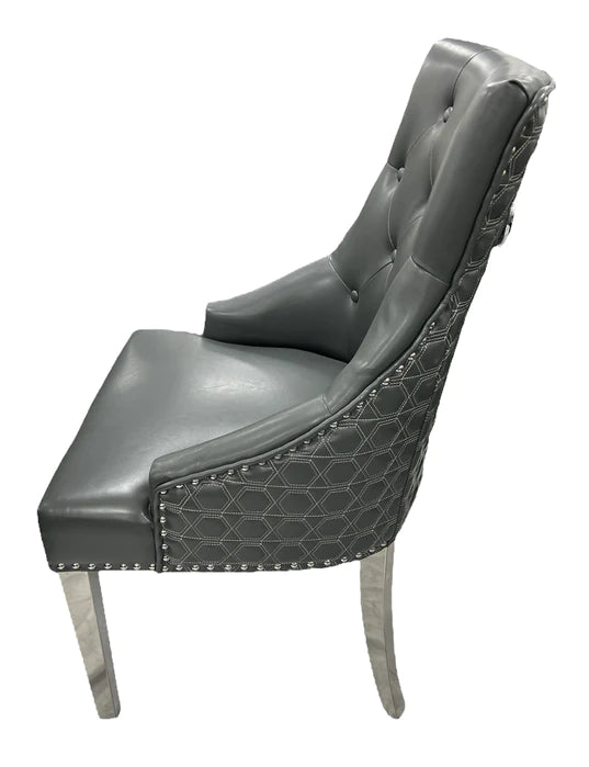 Roma PU Chair (Ring Knocker/Chrome Legs)  (2 Colours)