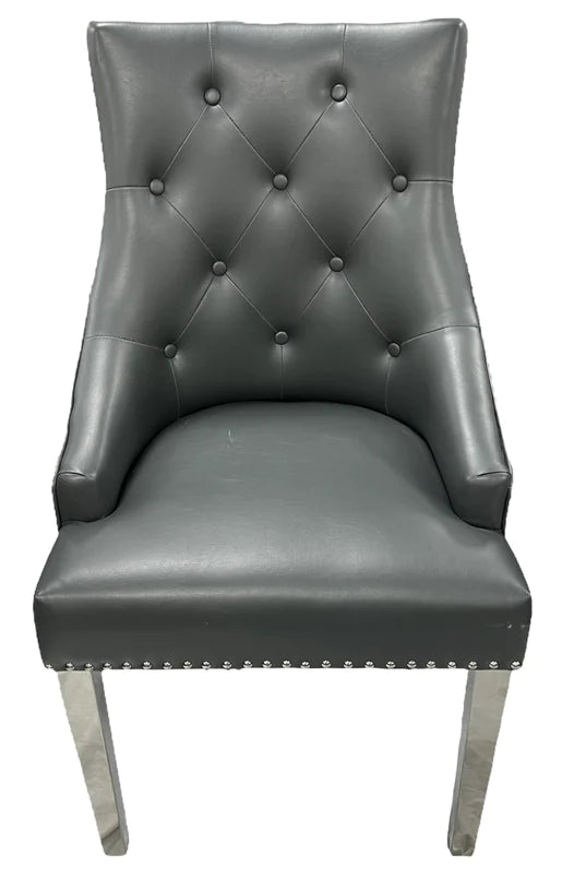 Roma PU Chair (Ring Knocker/Chrome Legs)  (2 Colours)