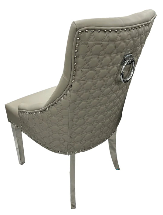 Roma PU Chair (Ring Knocker/Chrome Legs)  (2 Colours)