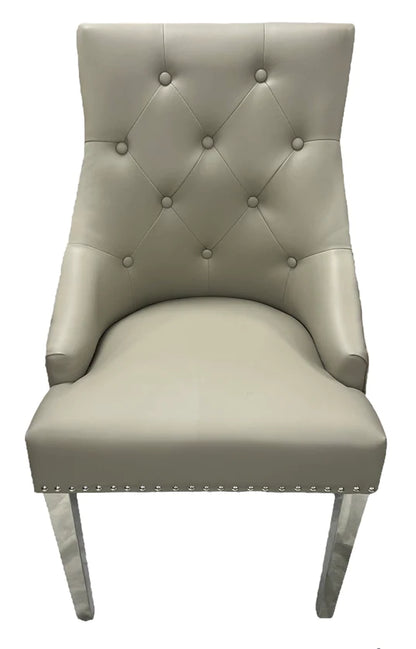 Roma PU Chair (Ring Knocker/Chrome Legs)  (2 Colours)