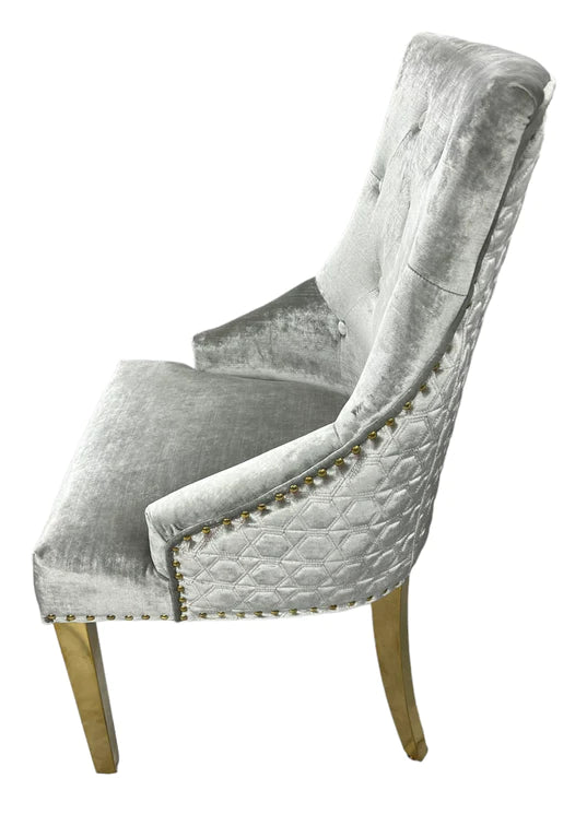 Roma Dining Chair (Lion Knocker/Gold Legs) (2 Colours)