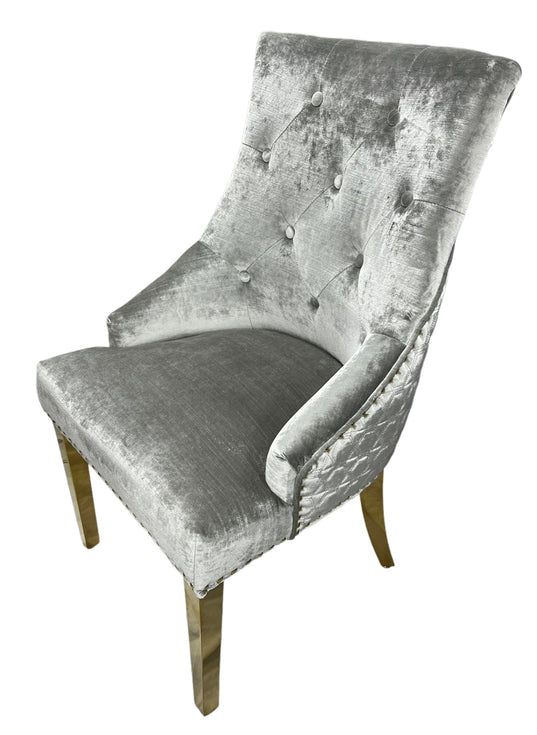 Roma Dining Chair (Lion Knocker/Gold Legs) (2 Colours)