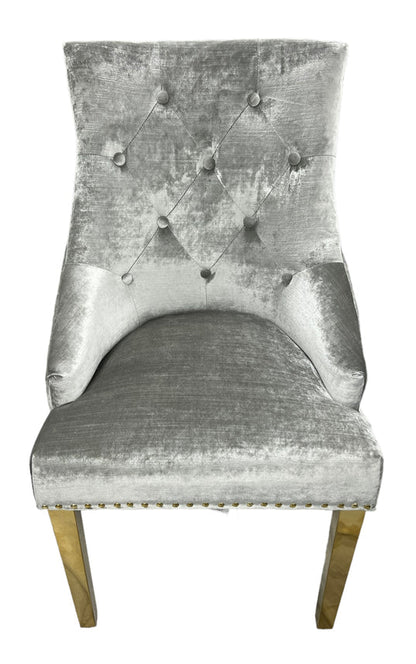 Roma Dining Chair (Lion Knocker/Gold Legs) (2 Colours)