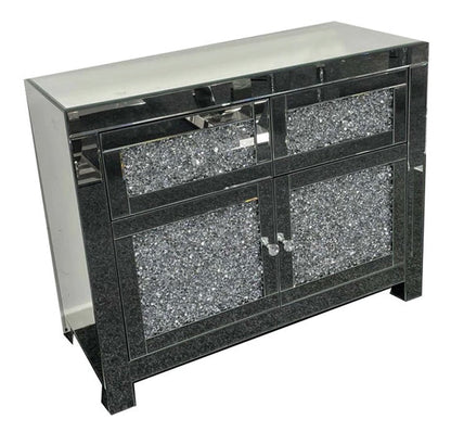 Roma Crushed Diamond 2 Door 2 Drawer Small Sideboard