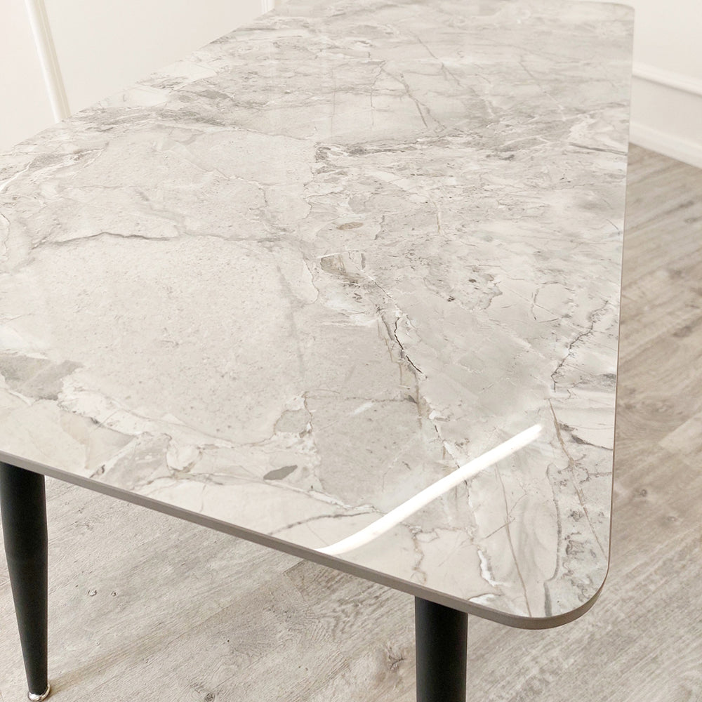 Louis Dining Table Gold with Glass/Sintered Stone Or Marble Top (All Colours) 1.6M