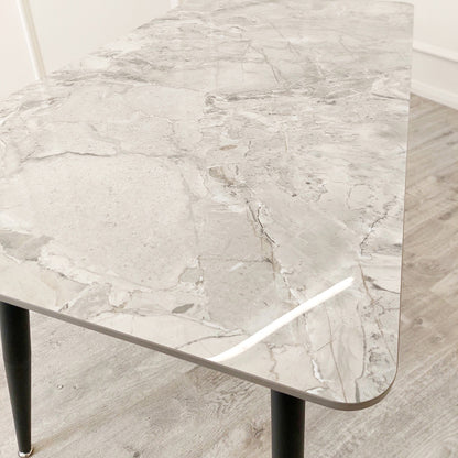 Louis Dining Table Gold with Glass/Sintered Stone Or Marble Top (All Colours) 1M