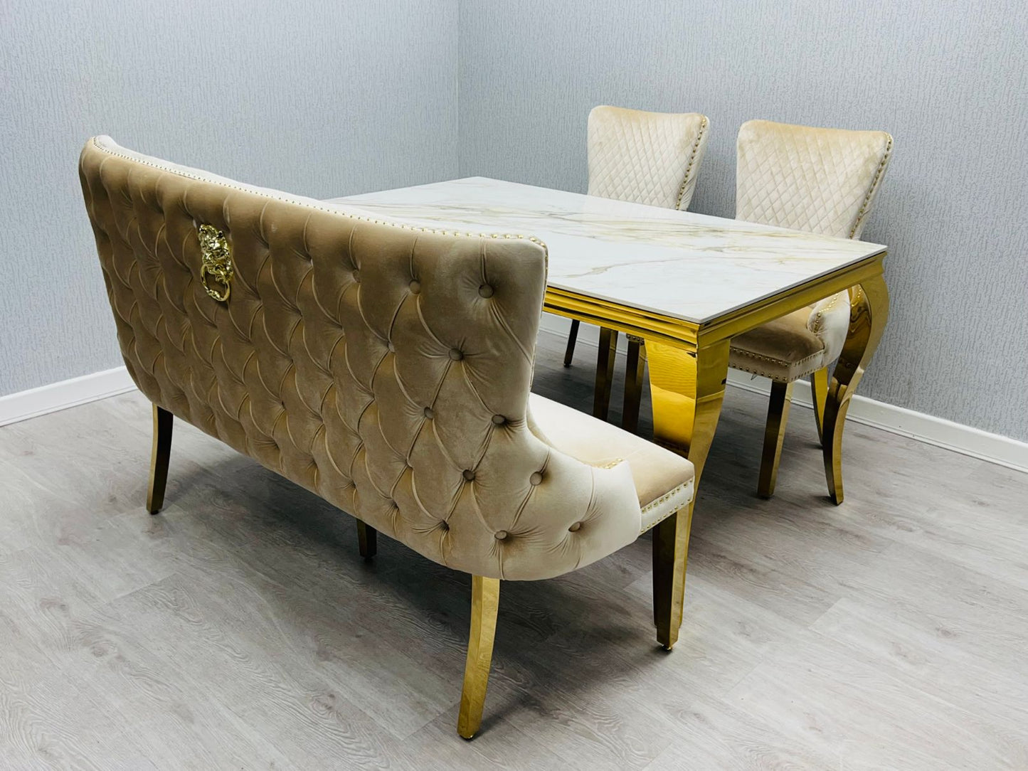 Victoria Cream Gold Luxury Bench