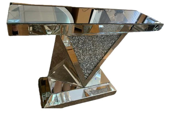 Roma Crushed Diamond V Console Table