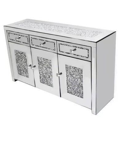 Roma Crushed Diamond 3 Door 3 Drawer Large Sideboard