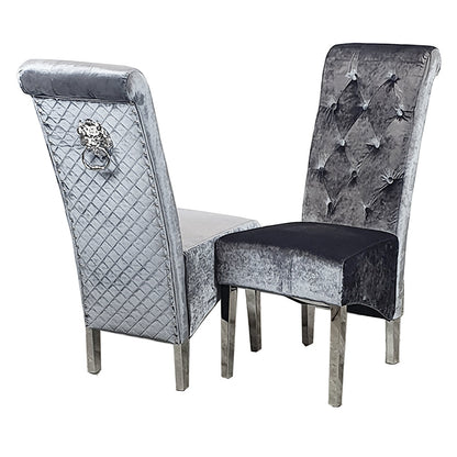 Emma/Lucy Dining Chair with Lion Knocker & Quilted Back (All Colours)