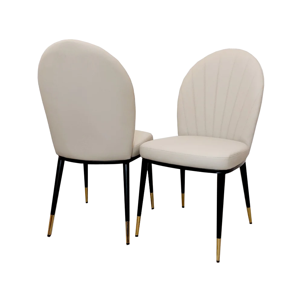 Etta Leather Dining Chair Beige