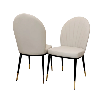 Etta Leather Dining Chair Beige