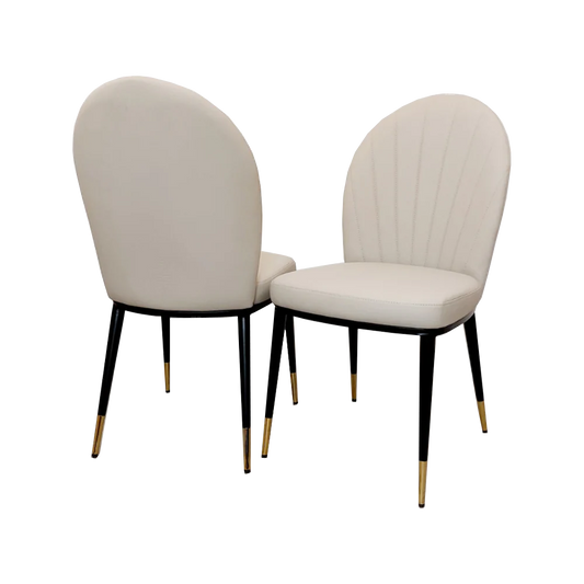 Etta Leather Dining Chair Beige