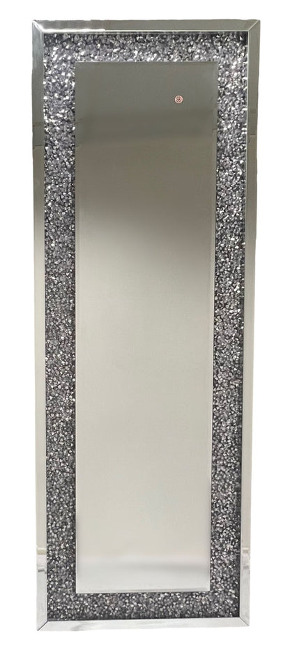 LED Floor Standing Crushed Diamond Rectangle Mirror 55 x 160cm